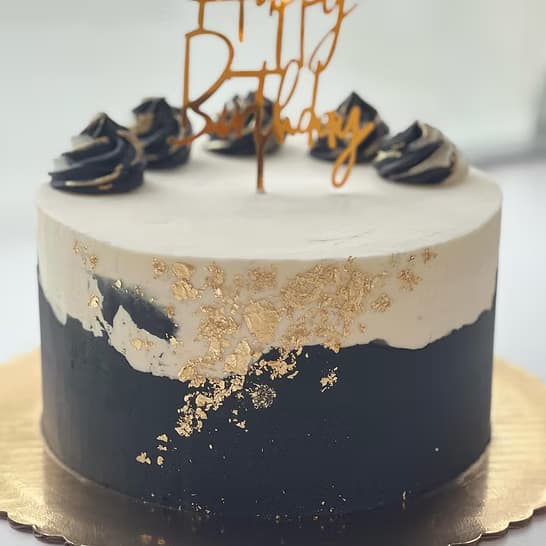 Black, White and Gold Cake