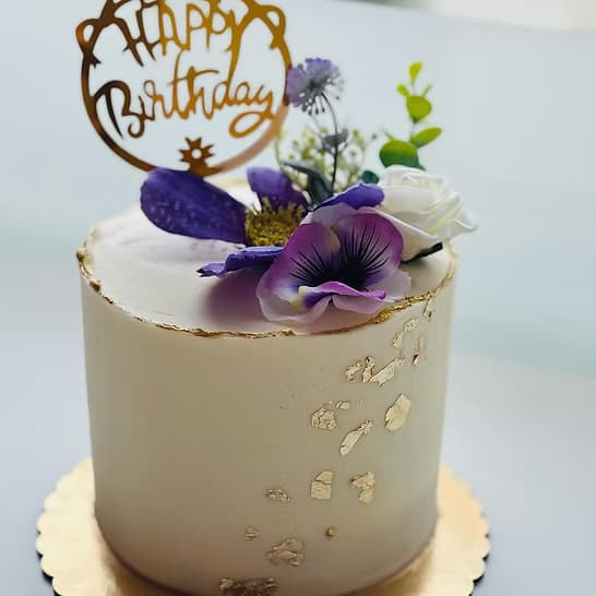 Gold and White Cake